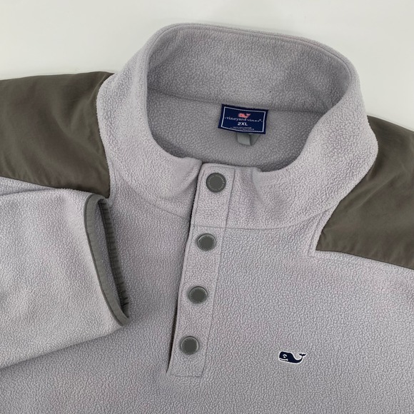 Vineyard Vines Other - Vineyard Vines Quarter Zip Fleece Pullover Men's 2XL Gray Whale Logo Casual